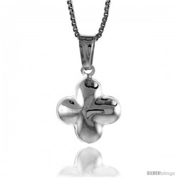 Sterling Silver Cross Pendant, Made in Italy. 9/16 in. (14 mm) Tall