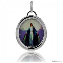 Sterling Silver Immaculate Conception of Mary Charm Made in Italy 1 in tall