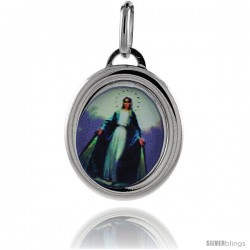 Sterling Silver Immaculate Conception of Mary Charm Made in Italy 3/4 in tall