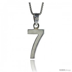 Sterling Silver Digit Number 7 Pendant 3/4 in. (18 mm)