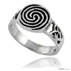 Sterling Silver Celtic Spiral Ring 1/2 in wide