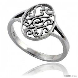 Sterling Silver Oval Celtic Ring 1/2 in wide