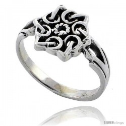 Sterling Silver Celtic Mandala Symbol Ring 1/2 in wide