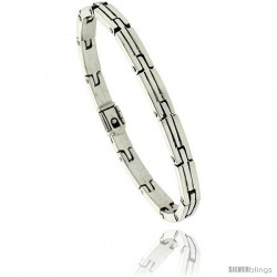 Sterling Silver Men's Brick Style Link Bracelet Handmade 1/4 in wide -Style Xb316