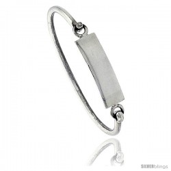 Sterling Silver ID Bangle Bracelet 3/8 in wide