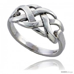 Sterling Silver Woven Braid Ring 3/8 wide