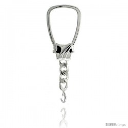 Sterling Silver Key Ring Finding 1 11/16 in. X 1 1/16 in. (42 mm X 27 mm)