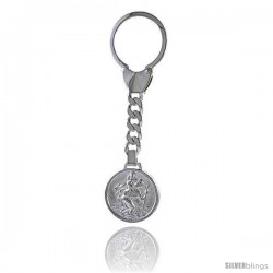 Sterling Silver St. Christopher Key Ring 1 in. (25 mm) wide