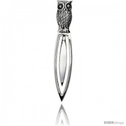 Sterling Silver 3-D OWL Bookmark Clip 3 13/16 in. (97 mm) tall