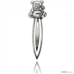 Sterling Silver TEDDY BEAR Bookmark Clip 3 3/16 in. (80 mm) tall