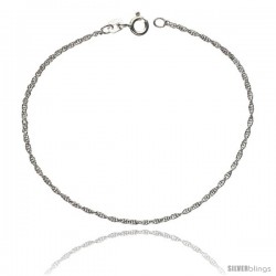 Sterling Silver 1 mm Thin Rope Chain Necklace, Diamond cut Nickel Free