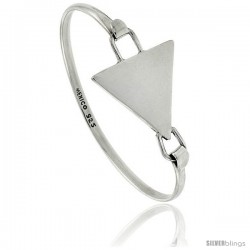 Sterling Silver ID Bangle Bracelet Triangular Disk 1 in wide