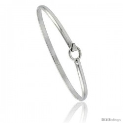 Sterling Silver Wire Bangle Bracelet 1/8 in wide