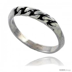 Sterling Silver Rope Wedding Band Ring