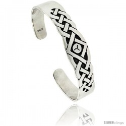 Sterling Silver HOPI Design Broken Wave Cuff Bangle 1/2 in wide