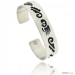 Sterling Silver HOPI Bear Claw Design Cuff Bangle 9/16 in wide