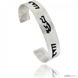 Sterling Silver HOPI Design Kokopele Cuff Bangle 1/2 in wide