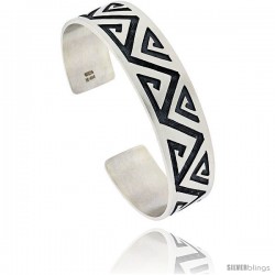 Sterling Silver HOPI Design Zigzag Cuff Bangle 5/8 in wide