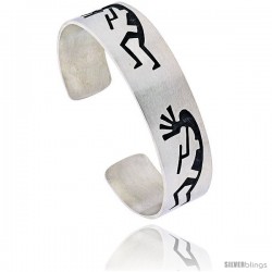 Sterling Silver HOPI Design Kokopele Cuff Bangle 5/8 in wide