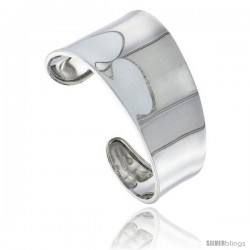 Sterling Silver Tapered Polished Cuff Bangle