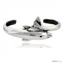 Sterling Silver High Polished Small Dolphin Bangle