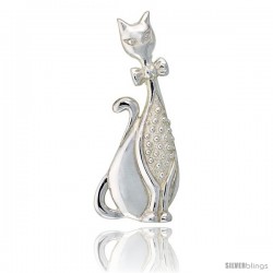 Sterling Silver Noah's Ark Brooch Pin, 2 5/8 in (67 mm) wide