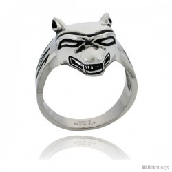 Surgical Steel Biker Ring Wolf 1 in wide