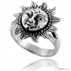 Sterling Silver Large Sun Ring