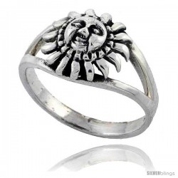 Sterling Silver Sun Ring 3/8 wide