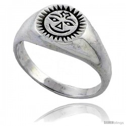 Sterling Silver Sun Ring 3/8 wide -Style Tr601