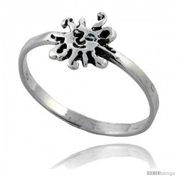 Sterling Silver Sun Ring 3/8 wide -Style Tr603