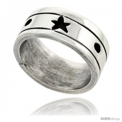 Sterling Silver Southwest Design Star Ring 3/8 in wide