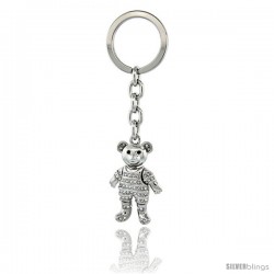 Movable Teddy Bear Key Chain, Key Ring, Key Holder, Key Tag, Key Fob, w/ Brilliant Cut Swarovski Crystals, 4" tall