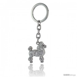 Dog Puppy Key Chain, Key Ring, Key Holder, Key Tag, Key Fob, w/ Brilliant Cut Swarovski Crystals, 3-3/4" tall