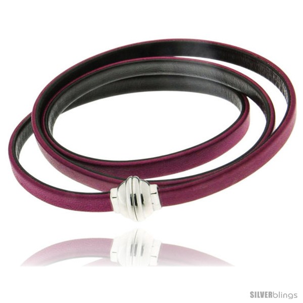 https://www.silverblings.com/406-thickbox_default/surgical-steel-italian-leather-wrap-massai-bracelet-double-sided-w-super-magnet-clasp-color-fuchsia-brown-.jpg