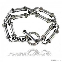 Sterling Silver Heavy Double Tube Link Bracelet