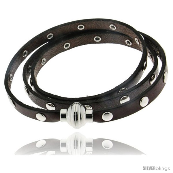 https://www.silverblings.com/408-thickbox_default/surgical-steel-italian-leather-wrap-massai-bracelet-w-super-magnet-clasp-flat-rivets-color-brown.jpg