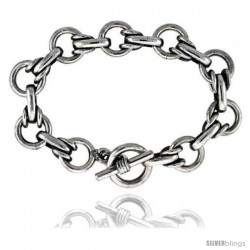 Sterling Silver Large Round Link Bracelet