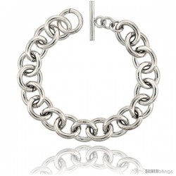 Sterling Silver Rolo Bracelet 8 1/2 in long Handmade