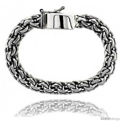 Gent's Sterling Silver Garibaldi Link Bracelet Handmade 3/8 in wide