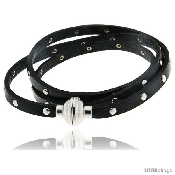 https://www.silverblings.com/410-thickbox_default/surgical-steel-italian-leather-wrap-massai-bracelet-w-super-magnet-clasp-small-rivets-color-black.jpg