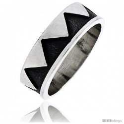 Sterling Silver Southwest Design Aztec Design Ring 1/4 in wide -Style Xr132