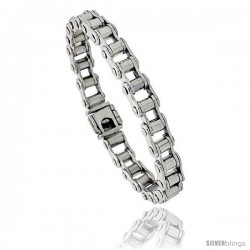 Sterling Silver Bicycle Chain Bracelet Handmade 5/16 in wide