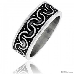 Sterling Silver Southwest Design Overlapping Circles Ring 1/4 in wide