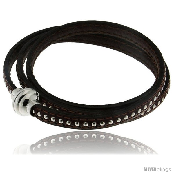https://www.silverblings.com/416-thickbox_default/surgical-steel-italian-leather-wrap-massai-bracelet-inlaid-beads-w-super-magnet-clasp-color-brown.jpg