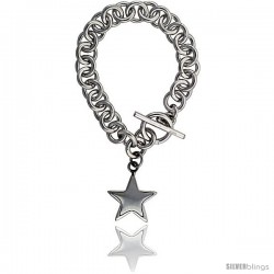 Sterling Silver Heavy Round Rolo Link w/ Star Tag Bracelets and Necklaces