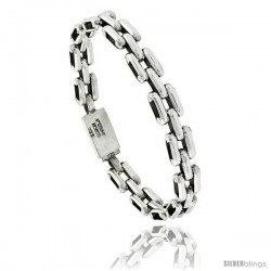 Sterling Silver Bar Link Bracelet 5/16 in wide -Style Lx406