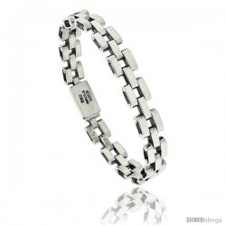 Sterling Silver Pantera Type Link Bracelet 3/8 in wide