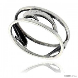 Sterling Silver Polished Dolphin Ring