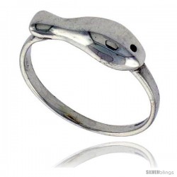 Sterling Silver Polished Fish Ring 1/4 in wide